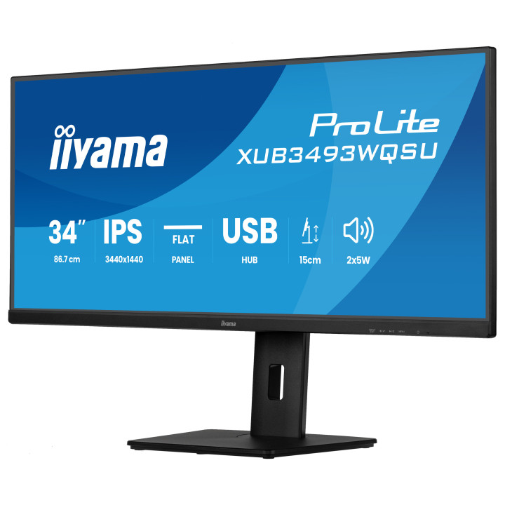iiyama ProLite XUB3493WQSU-B6 monitor de ecrã 86,4 cm (34") 3440 x 1440 pixels UltraWide Quad HD LED Preto