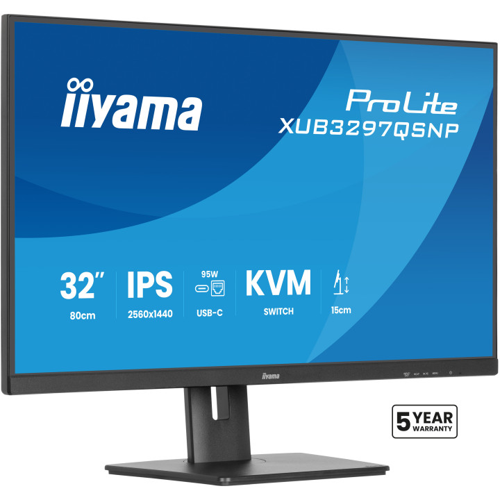 iiyama ProLite XUB3297QSNP-B1 monitor de ecrã 81,3 cm (32") 2560 x 1440 pixels Quad HD LED Preto
