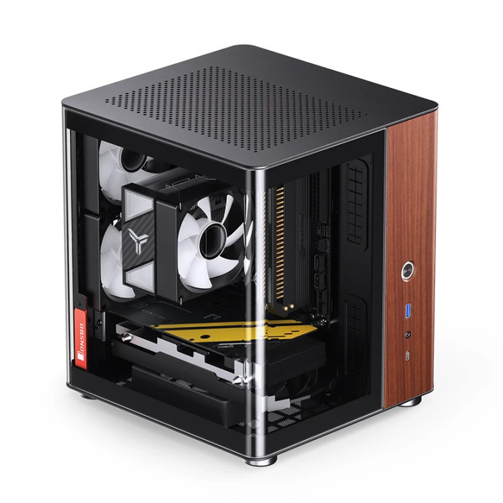 Jonsbo TK-0 BLACK caixa para computador Preto, Madeira