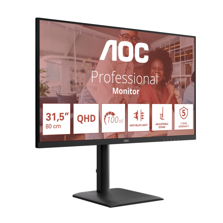 AOC E4 Q32E4U monitor de ecrã 80 cm (31.5") 2560 x 1440 pixels Quad HD LED Preto