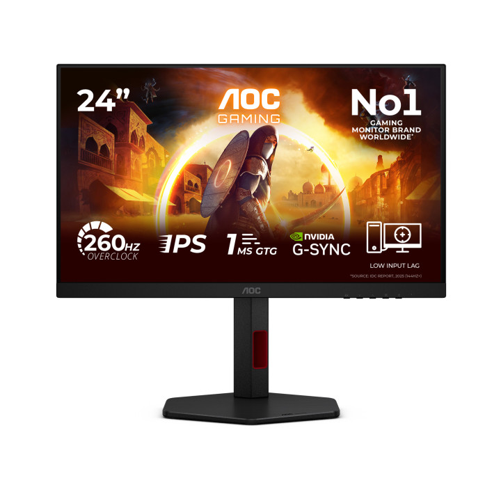 AOC G4 24G4ZR monitor de ecrã 60,5 cm (23.8") 1920 x 1080 pixels Full HD LED Preto, Vermelho
