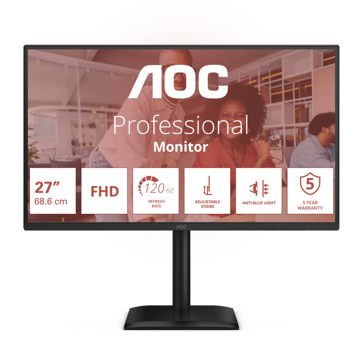 AOC 27E4U monitor de ecrã 68,6 cm (27") 1920 x 1080 pixels Full HD LED Preto
