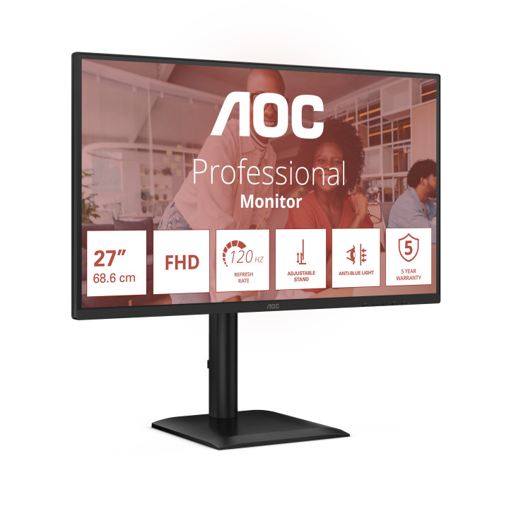 AOC 27E4U monitor de ecrã 68,6 cm (27") 1920 x 1080 pixels Full HD LED Preto