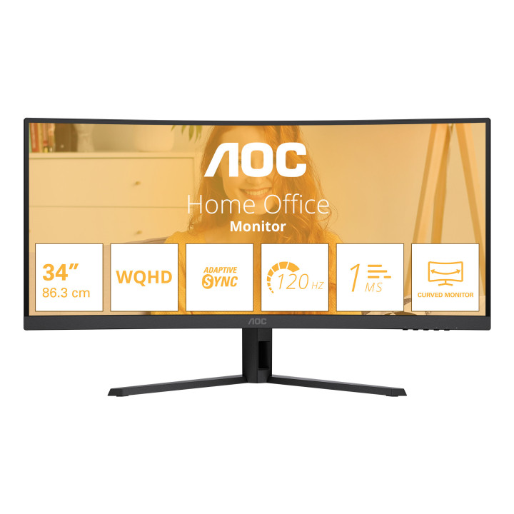 AOC B3 CU34B3E monitor de ecrã 86,4 cm (34") 3440 x 1440 pixels Wide Quad HD LED Preto