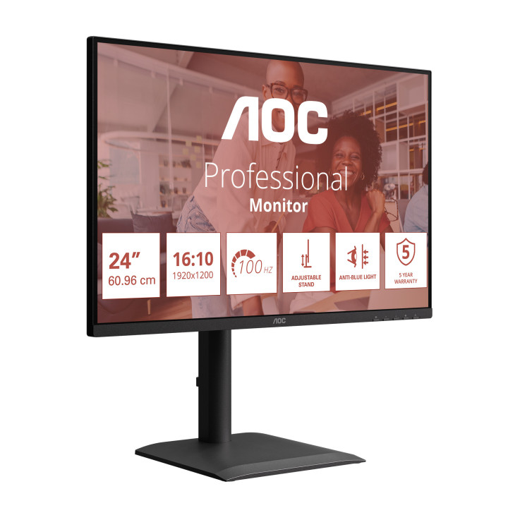 AOC E4 X24E4U monitor de ecrã 61 cm (24") 1920 x 1200 pixels Full HD LED Preto