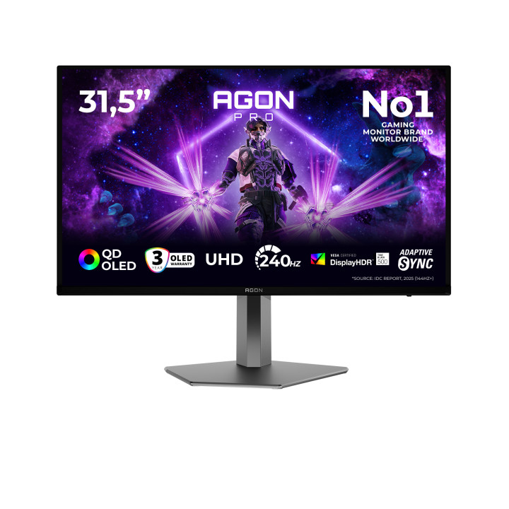 AOC AGON PRO AG326UZD2 monitor de ecrã 80 cm (31.5") 3840 x 2160 pixels 4K Ultra HD OLED Preto