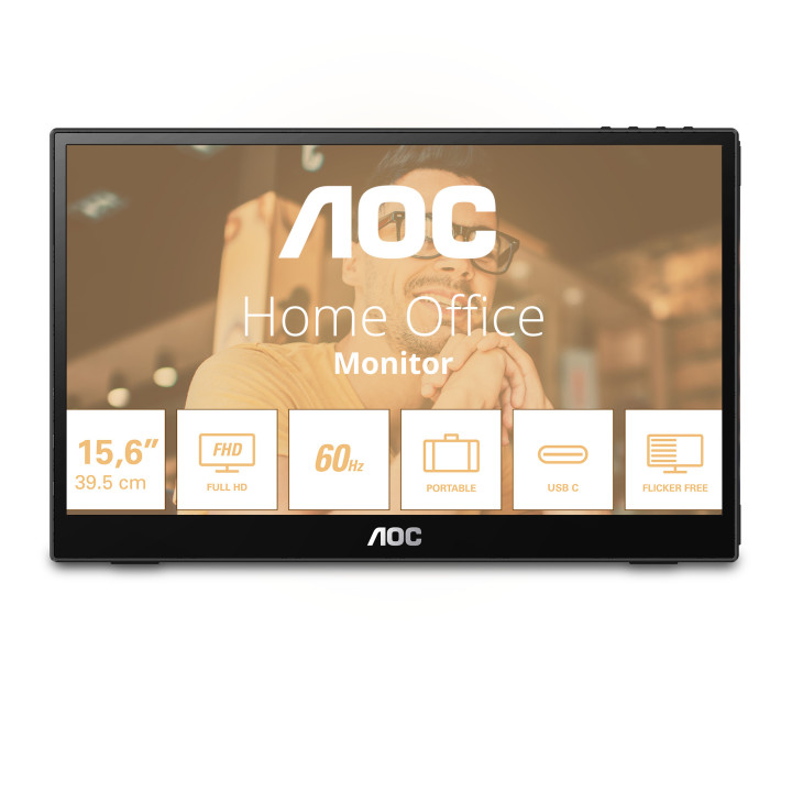 AOC 16T3EA TV Monitor Portátil Preto 39,6 cm (15.6") 1920 x 1080 pixels