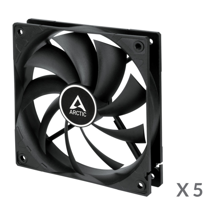 ARCTIC F12 Caixa de computador Ventoinha 12 cm Preto 5 unidade(s)