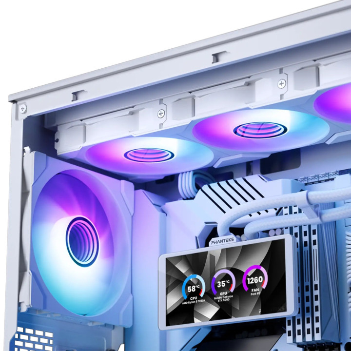 Phanteks Glacier One 360M25 LCD Processador Refrigerador líquido all-in-one 12 cm Branco 1 unidade(s)