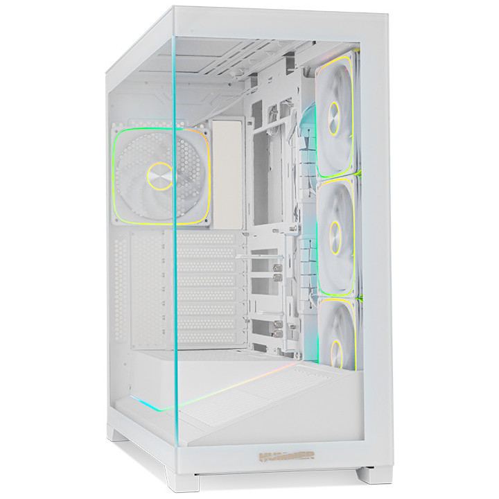 Caixa Gaming NOX Hummer BLADE Branca, com Painel Lateral Transparente