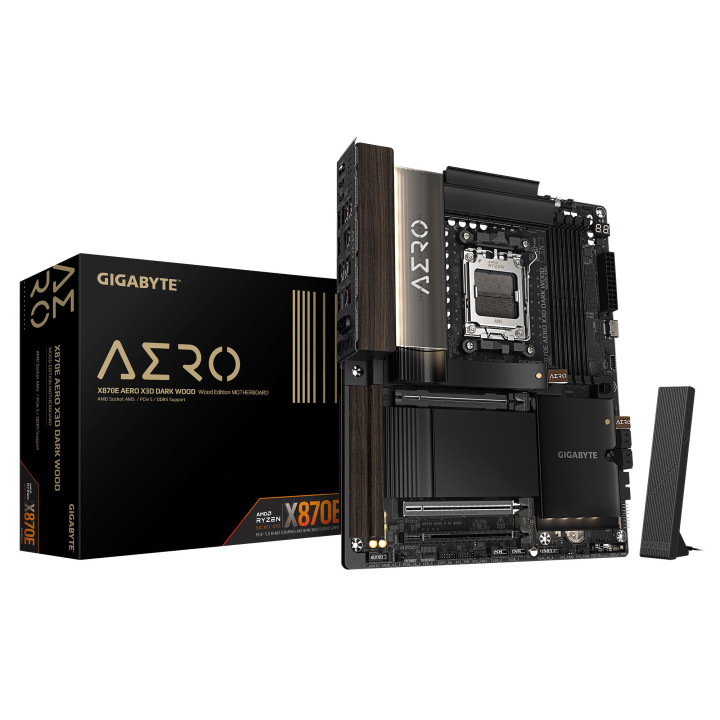 GIGABYTE X870E AERO X3D DARK WOOD AMD X870E Ranhura AM5 ATX