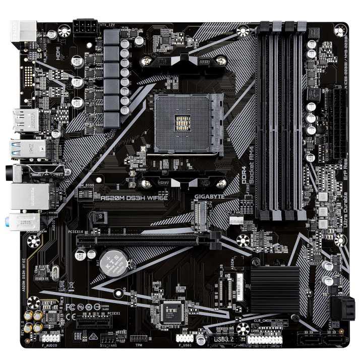 GIGABYTE A520M DS3H WIFI6E AMD A520 Socket AM4 micro ATX