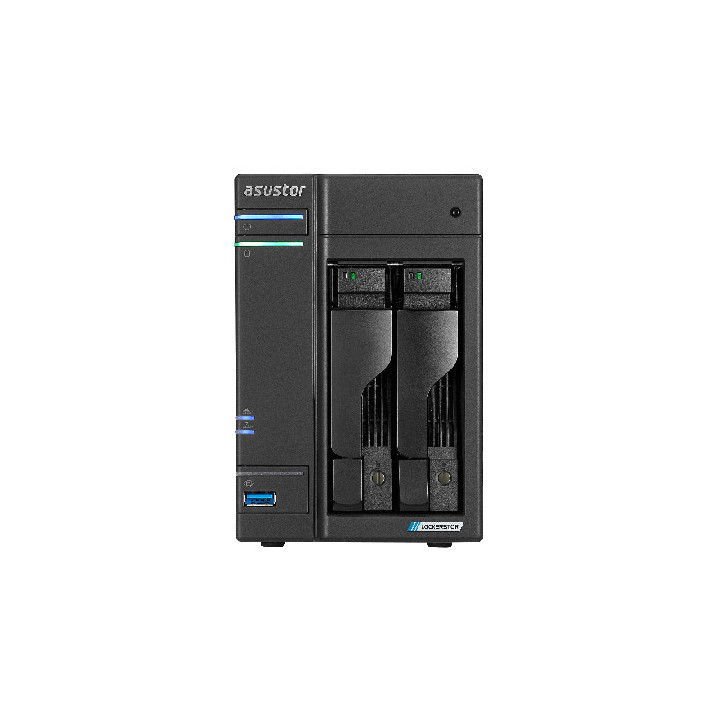 Asustor LOCKERSTOR 2 Gen2 + (AS6702T v2) NAS PC Intel® Celeron® N5105 4 GB DDR4 0 TB ADM Preto