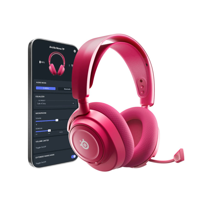 Steelseries Arctis Nova 7P Wireless Gen 2 Auscultadores Com fios e sem fios Fita de cabeça Jogos USB Type-C Bluetooth Magenta