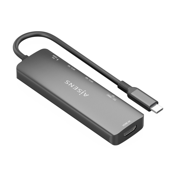 AISENS ASUC-6P023-GR base & duplicador de portas Com fios USB 3.2 Gen 1 (3.1 Gen 1) Type-C Cinzento