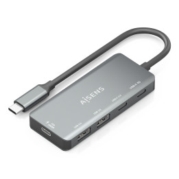 AISENS A109-0946 base & duplicador de portas Com fios USB 3.2 Gen 1 (3.1 Gen 1) Type-C Cinzento