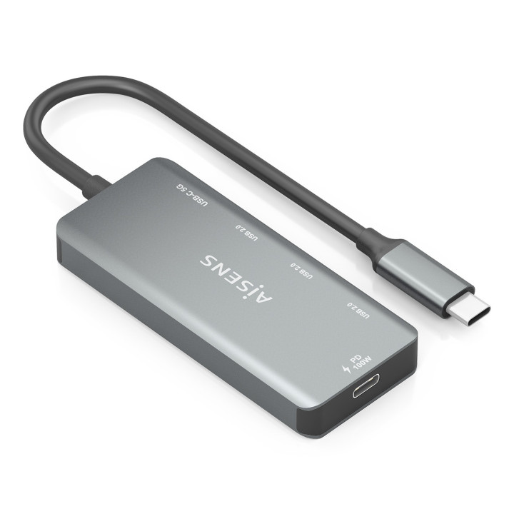 AISENS A109-0945 base & duplicador de portas Com fios USB 3.2 Gen 1 (3.1 Gen 1) Type-C Cinzento