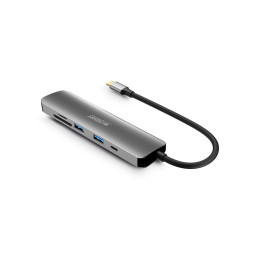 Urban Factory MHC45UF base & duplicador de portas Com fios USB 3.2 Gen 1 (3.1 Gen 1) Type-C Cinzento