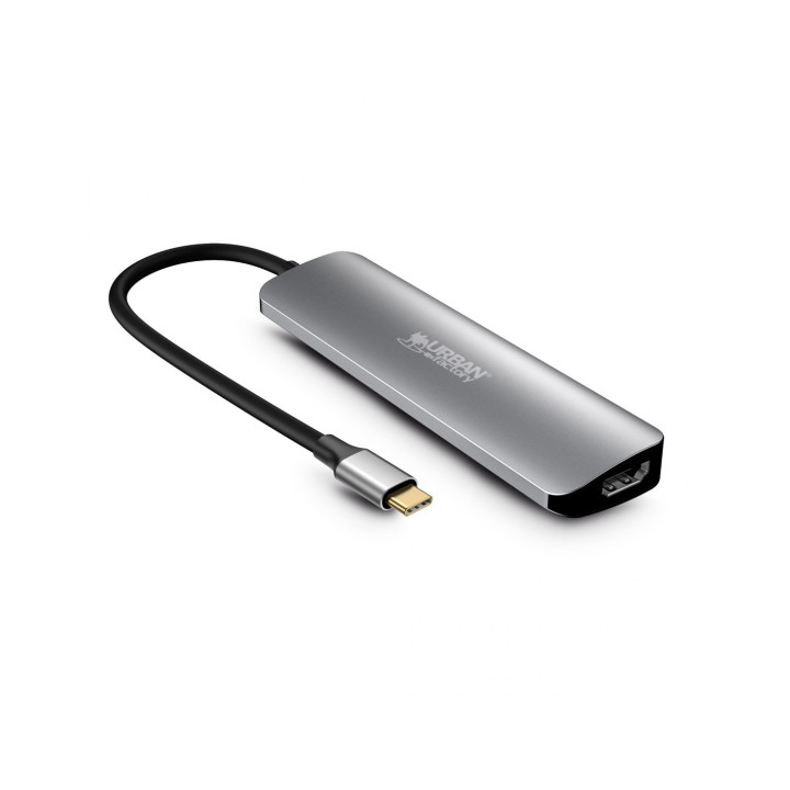 Urban Factory MHC45UF base & duplicador de portas Com fios USB 3.2 Gen 1 (3.1 Gen 1) Type-C Cinzento