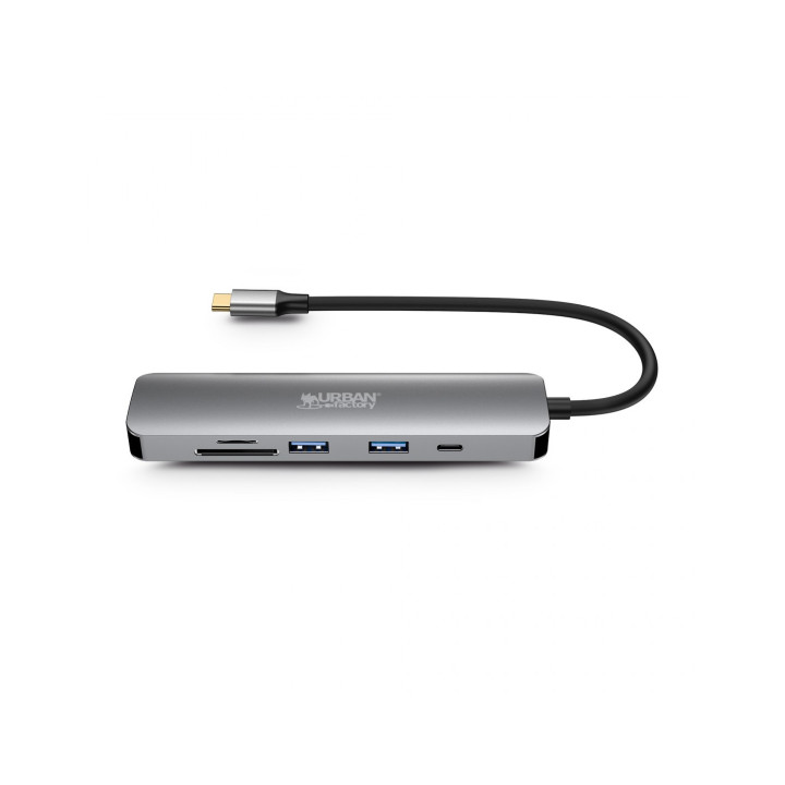Urban Factory MHC45UF base & duplicador de portas Com fios USB 3.2 Gen 1 (3.1 Gen 1) Type-C Cinzento