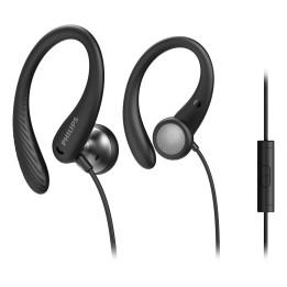Philips TAA1105BK 00 auscultador Auscultadores Com fios Gancho de orelha, Intra-auditivo Desportos Preto