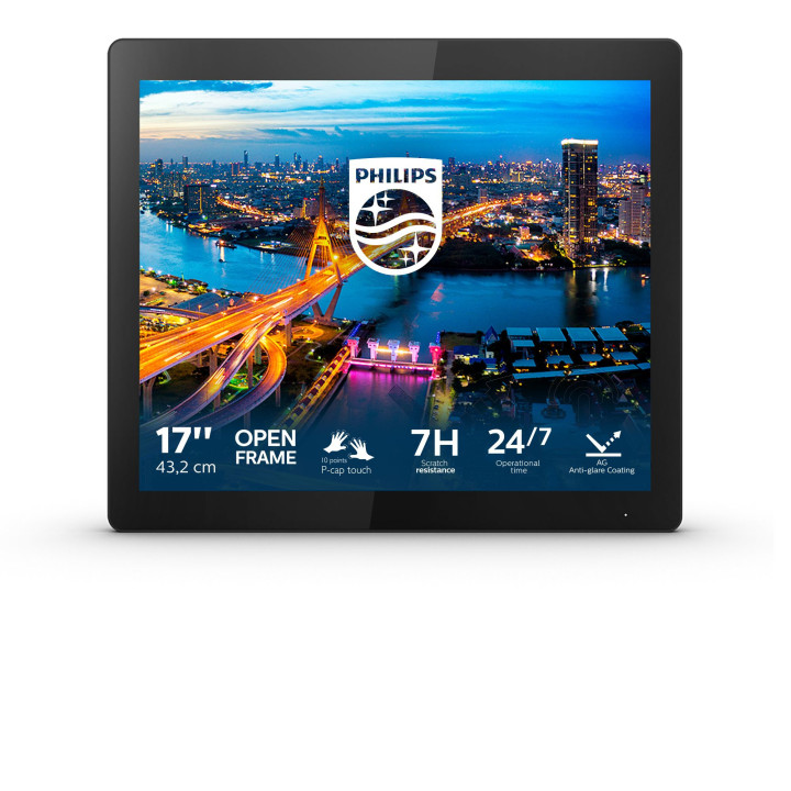 Philips B Line 172B1TFL 00 monitor de ecrã 43,2 cm (17") 1280 x 1024 pixels LED Ecrã táctil Preto