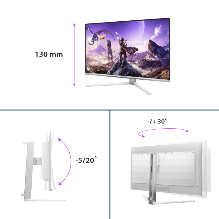 Philips Evnia 8000 32M2N8900P 00 monitor de ecrã 80 cm (31.5") 3840 x 2160 pixels 4K Ultra HD QD-OLED Branco