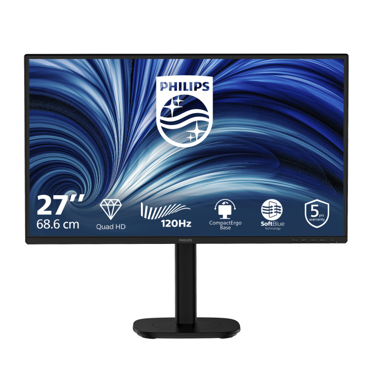 Philips 27B2N3500 00 monitor de ecrã 68,6 cm (27") 2560 x 1440 pixels Full HD LCD Preto