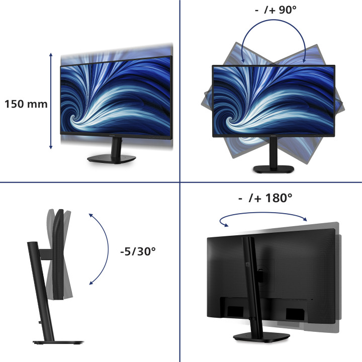 Philips 27B2N3500 00 monitor de ecrã 68,6 cm (27") 2560 x 1440 pixels Full HD LCD Preto