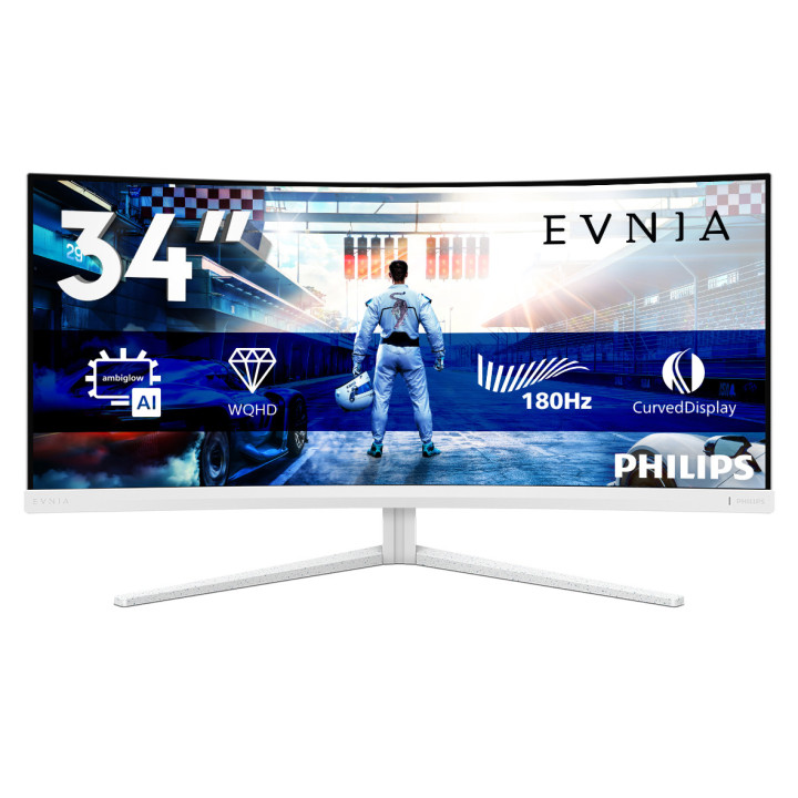 Philips Evnia 5000 34M2C5501A 00 monitor de ecrã 86,4 cm (34") 3440 x 1440 pixels Wide Quad HD LCD Branco