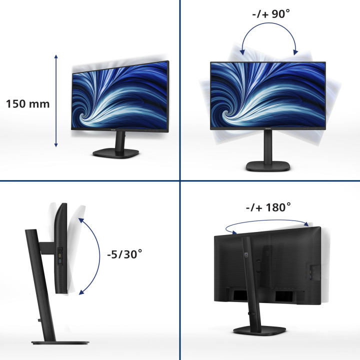 Philips 3000 series 24B2U3301 00 monitor de ecrã 60,5 cm (23.8") 1920 x 1080 pixels Full HD LCD Preto