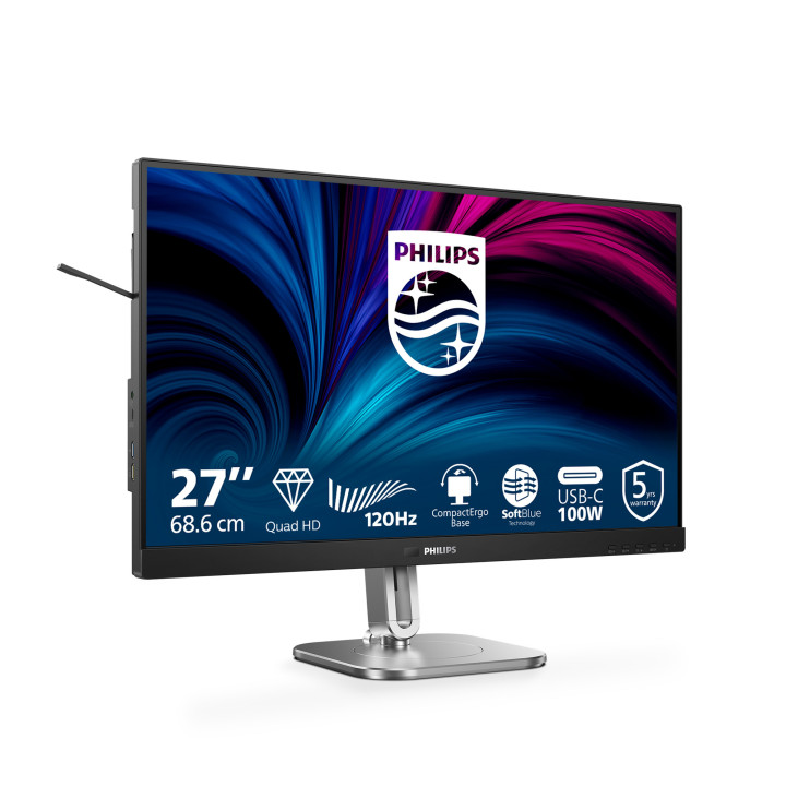 Philips 27B2U4601 00 monitor de ecrã 68,6 cm (27") 2560 x 1440 pixels Quad HD LCD Cinzento