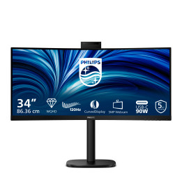Philips 3000 series 34B2U3600CH 00 monitor de ecrã 86,4 cm (34") 3440 x 1440 pixels Wide Quad HD LCD Preto
