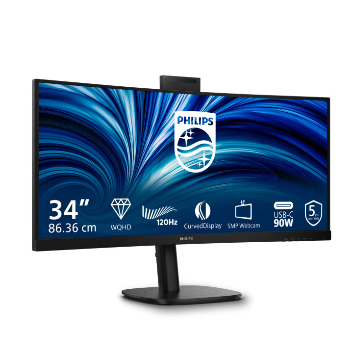 Philips 3000 series 34B2U3600CH 00 monitor de ecrã 86,4 cm (34") 3440 x 1440 pixels Wide Quad HD LCD Preto