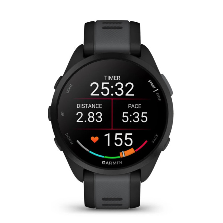 Garmin Forerunner 165 3,05 cm (1.2") AMOLED 43 mm Digital 390 x 390 pixels Ecrã táctil Preto GPS