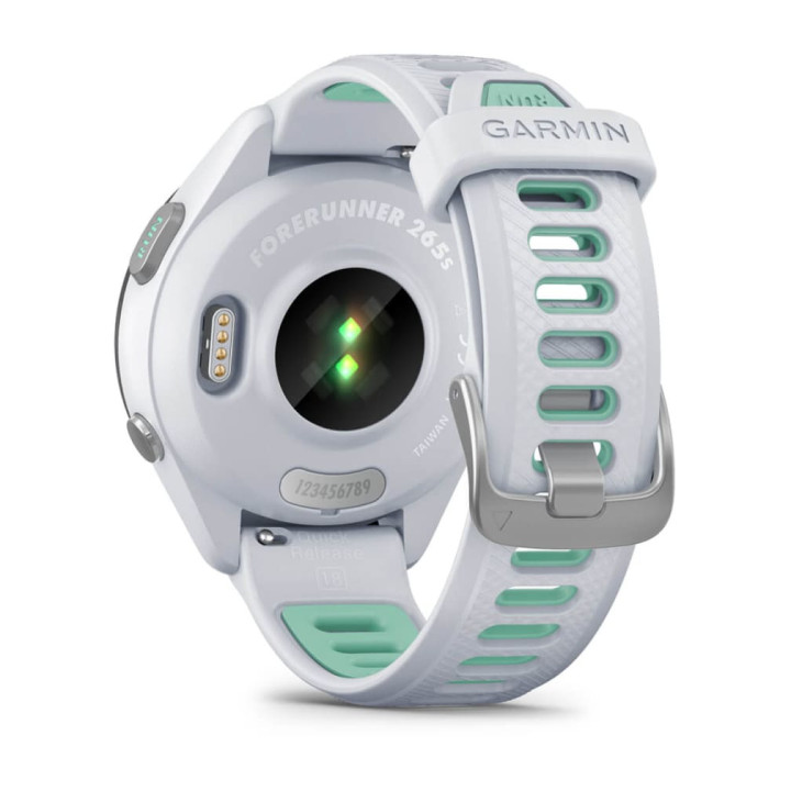Garmin Forerunner 265S 2,79 cm (1.1") AMOLED 42 mm Digital 360 x 360 pixels Ecrã táctil Preto, Branco Wi-Fi GPS