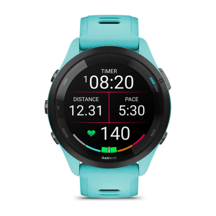 Garmin Forerunner 265 3,3 cm (1.3") AMOLED 46 mm Digital 416 x 416 pixels Ecrã táctil Preto, Azul Wi-Fi GPS