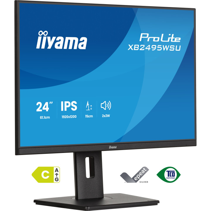 iiyama ProLite XB2495WSU-B1 monitor de ecrã 61,2 cm (24.1") 1920 x 1200 pixels WUXGA LCD Preto