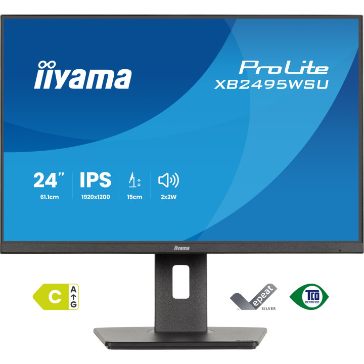 iiyama ProLite XB2495WSU-B1 monitor de ecrã 61,2 cm (24.1") 1920 x 1200 pixels WUXGA LCD Preto