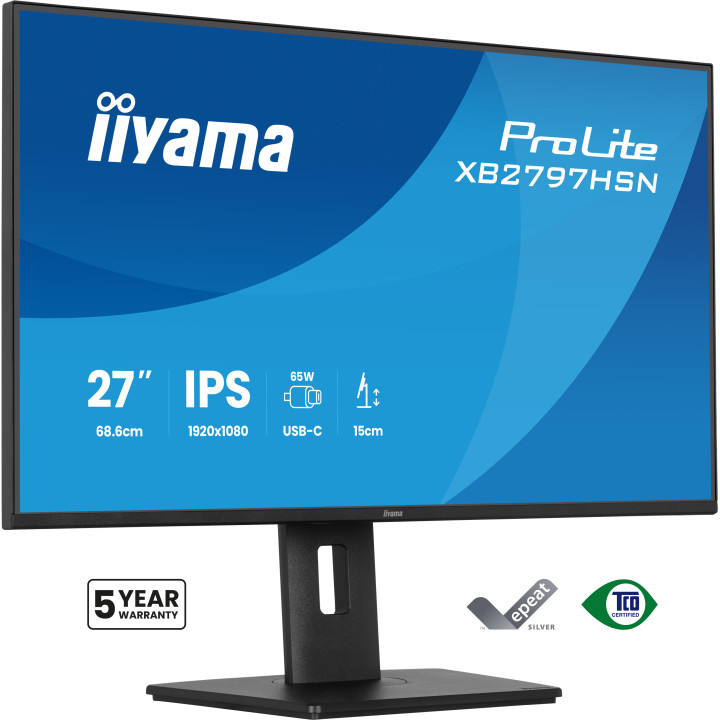 iiyama ProLite XB2797HSN-B1 monitor de ecrã 68,6 cm (27") 1920 x 1080 pixels Full HD LCD Preto