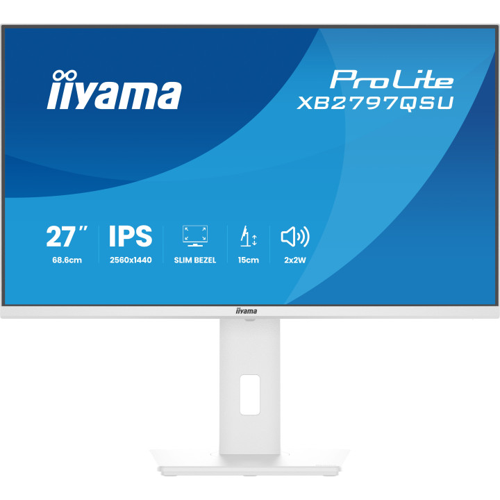 iiyama ProLite XB2797QSU-W1 monitor de ecrã 68,6 cm (27") 2560 x 1440 pixels Quad HD LED Branco
