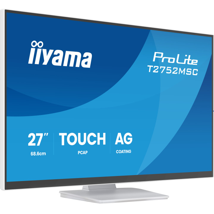 iiyama ProLite T2752MSC-W1AG monitor de ecrã 68,6 cm (27") 1920 x 1080 pixels Full HD LCD Ecrã táctil Branco