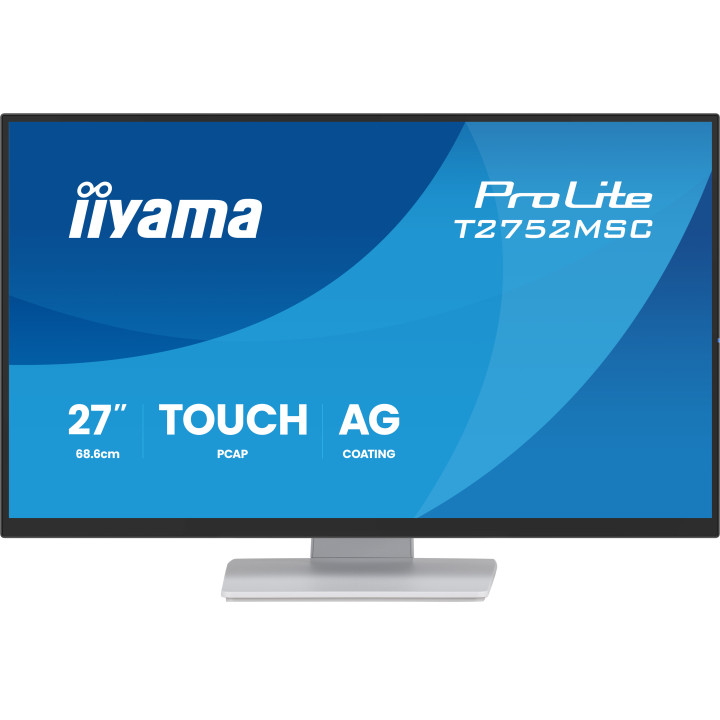 iiyama ProLite T2752MSC-W1AG monitor de ecrã 68,6 cm (27") 1920 x 1080 pixels Full HD LCD Ecrã táctil Branco