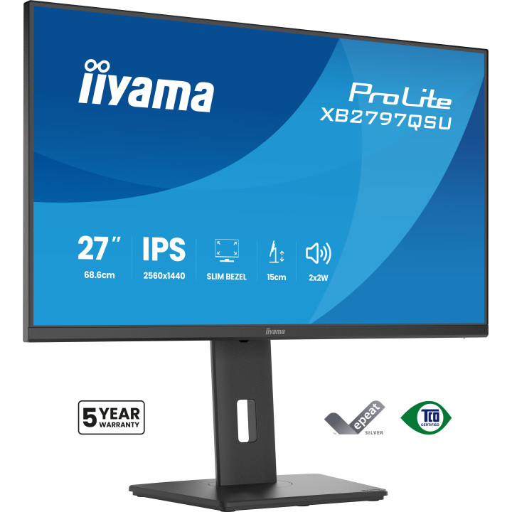 iiyama ProLite XB2797QSU-B1 monitor de ecrã 68,6 cm (27") 2560 x 1440 pixels Quad HD LED Preto