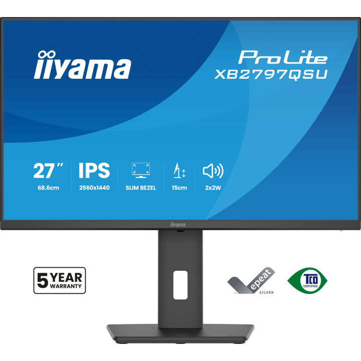 iiyama ProLite XB2797QSU-B1 monitor de ecrã 68,6 cm (27") 2560 x 1440 pixels Quad HD LED Preto