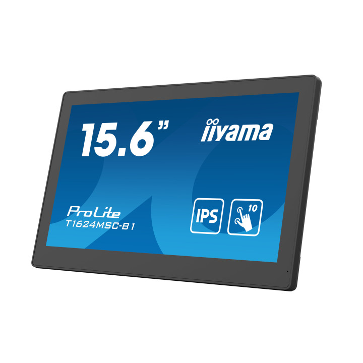 iiyama T1624MSC-B1 monitor de ecrã 39,6 cm (15.6") 1920 x 1080 pixels Full HD LED Ecrã táctil Preto
