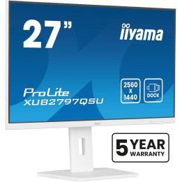 iiyama ProLite XUB2797QSU-W2 monitor de ecrã 68,6 cm (27") 2560 x 1440 pixels Quad HD LED Branco