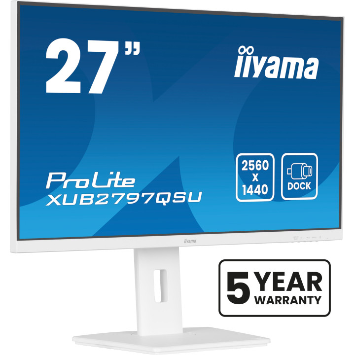 iiyama ProLite XUB2797QSU-W2 monitor de ecrã 68,6 cm (27") 2560 x 1440 pixels Quad HD LED Branco