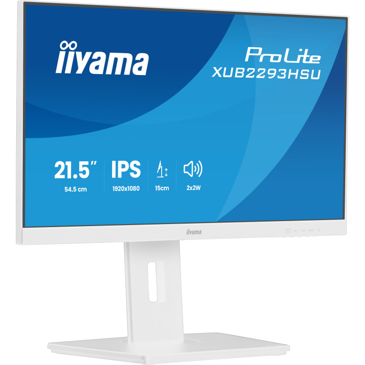 iiyama ProLite XUB2293HSU-W7 monitor de ecrã 54,6 cm (21.5") 1920 x 1080 pixels Full HD LED Branco