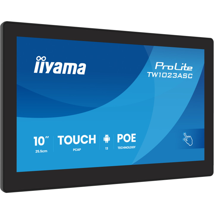 iiyama TW1023ASC-B3P ecrã de sinalização Design de quiosque 25,6 cm (10.1") Wi-Fi 385 cd m² WXGA Preto Ecrã táctil Processador